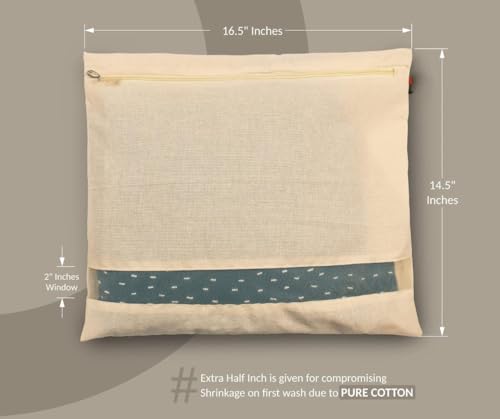 Image of VEDANTIKA Cotton Saree Covers for Storage Pack of 12 Big Size 16x14 Inch Saree Bags with Zip Transparent Mesh Window Saree Organizer for Wardrobe Clothes Storage Bags - Beige