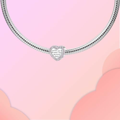 Image of LUXILLA Love You Best Friend Grandma Wife Heart Charm 925 Sterling Silver Charms Fit for Bracelets Necklace Jewelry Gift for Women