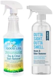 Good Life Solutions Spray natural para eliminar olores y manchas de 16 onzas y removedor de manchas cítricas Oxy de 32 onzas, a base de plantas, sin