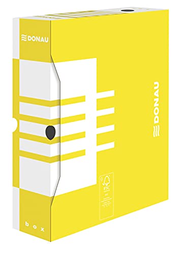 Boîtes d'archives A4 DONAU jaune de 8cm pour ranger le bureau