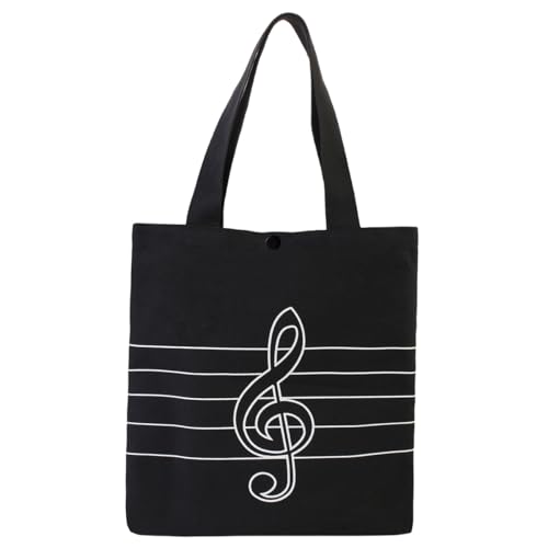 Bolsa de algodón con patrón de clave de agudos de alta nota musical, bolsa de música HilerPunk,bolsa de hombro,bolsa de algodón grueso,perfecta para compras,laptop,libros escolares (clave de aguda)