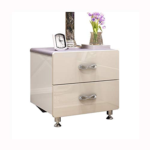 TJLSS Mesita de Noche Simple mesita de Noche Pintada de Blanco, Armario Conjunto de Dormitorio Armario pequeño Simple de Dos cajones
