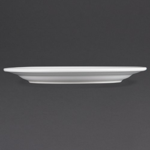 Olympia White Ware Wide Rimmed Service Plates 250mm Porcelain Innovative 12pc - Image 3