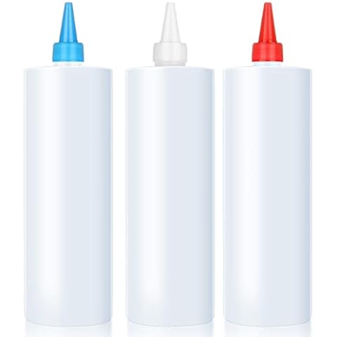 LAOJU Squeeze Bottle Plastic Squeeze Condiment Bottles with Cap 500ml Food Grade Squeezy Sauce Bottles for Cooking Seasoning Dispensers 3PCS Cover