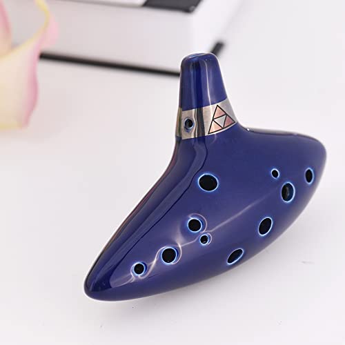 Entemah 12 Hole Ocarina Ceramic Alto C Vessel Flute Wind Musical Instrument
