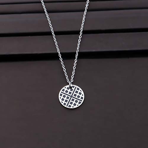 CENWA Waffle Necklace Waffle Gift Waffle Jewelry Eggo Waffle Necklace2