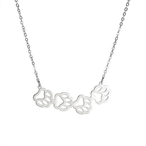 OAUWKEIY Collar Colgante Bonito collar con estampado de huellas de cachorro al estilo europeo y americano fresco sencillo y versátil para hombres y mujeres