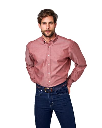 SPAGNOLO Camisa Oxford de Hombre Corte Regular Liso