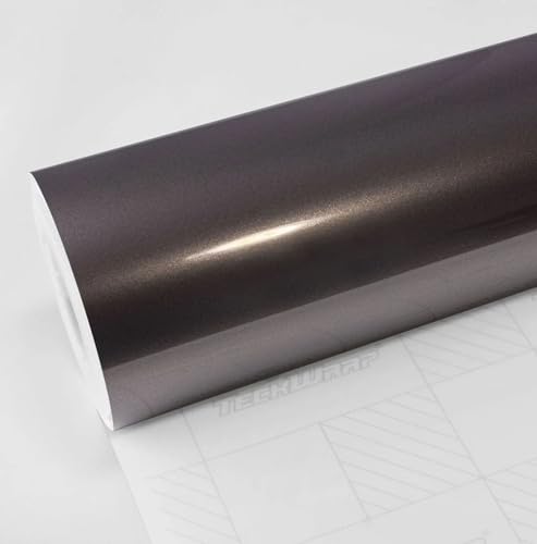 Image of WISDOM Brown Metallic Vehicle Wrap Vinyl High Gloss Finish Easy Apply Air-Release Weatherproof DIY Car & Motorcycle Wrap (Brown Metallic Glossy, 20 Inch X 8 Feet)