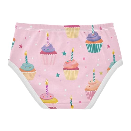 Wusikd Cute Cupcakes Girls' Underwear Cotton Pink Girls Briefs Soft Toddler Underwear 2T2
