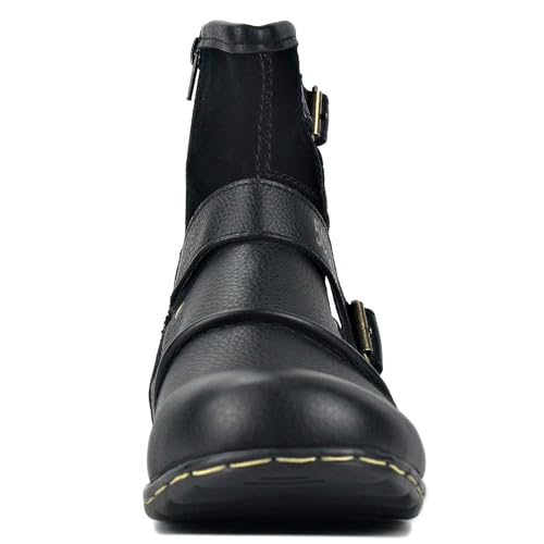 Leather Casual Motorcycle Combat Chukka Ankle Boots for Men with Side Zipper CD-5008-1-N-S4