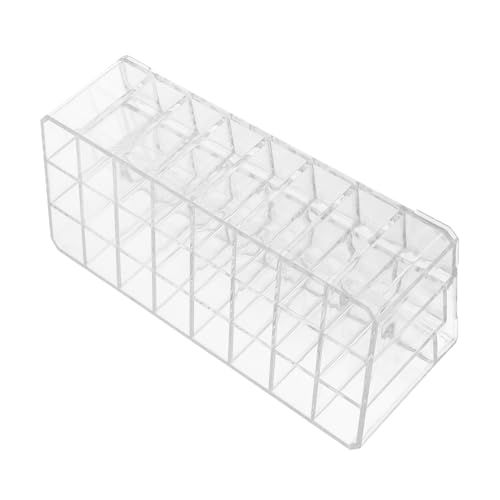 TINEASUR 24griglie Portarossetti Organizzatore Trasparente Con Espositore Per Rossetto e Lucidalabbra Da Bagno Supporto Per Cosmetici e Smalti Contenitore Per Tubetto Di Bellezza