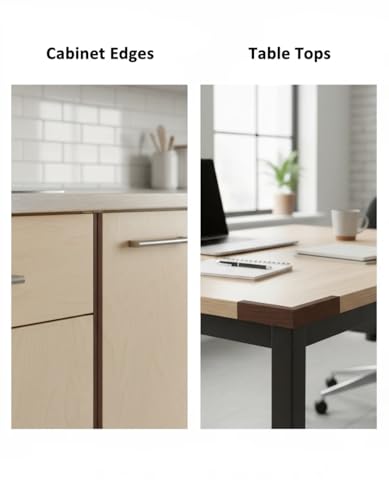 Image of HGKJHFmelamine Edging Tape. pre Coated with hot melt Adhesive Flexible Veneer Edge Edging, Used for Cabinet and Furniture Maintenance (No17-Dark Walnut Color, 1.81cm*40ft)
