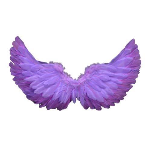 Angel Feather Wings for Adults Angel Wings for Girls Fairy Angel Costume for Women Halloween Dress Up Party Favor (Light Purple)