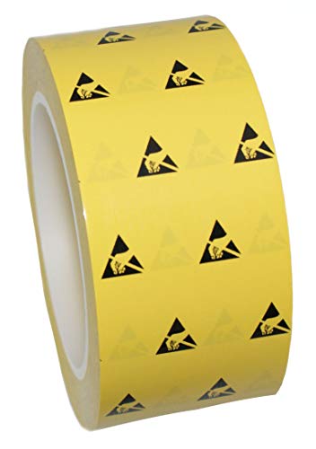 Image of UltraTape 2265 ESD Anti-Static Marking Tape | Yellow Vinyl | No-Residue Adhesive | Cleanroom Safe | ANSI ESD S20.20 Certified | ESD Protected Area | 2 Inch x 108 ft (36 Yards) | 1 Roll