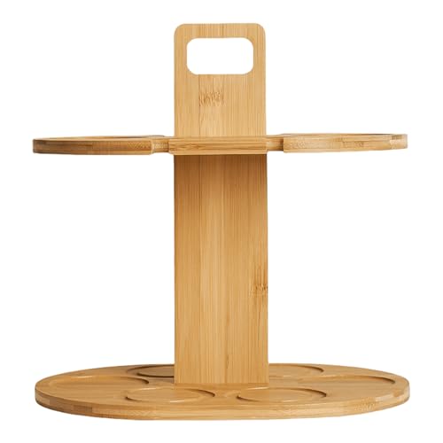 Soporte de vino de bambú para encimera, portátil y elegante miniatura 1