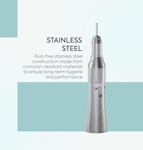 Image of Qualdent Straight Micromotor Handpiece for Dental Laboratory | Stainless Steel Body | Autoclavable up to 135C | Compatible with Standard Micromotor Units | Ergonomic Design | Low Noise Operation