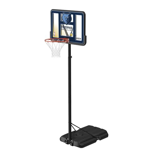 Image of Lifetime NBA Memphis Grizzlies Portable Basketball Hoop, Adjustable Height 7.5-10 Ft, 44 Inch Shatterproof Fusion Backboard, Base with Wheels