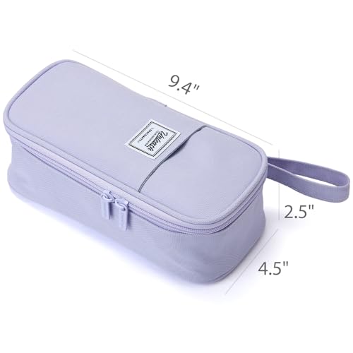 Image of SPACEMATE Pencil Case Pouch Box Bag School Supplies Girls Boys Kids, Cute Preppy Stuff Large Big Capacity Aesthetic Pen Organizer, Back to College Stationary, Purple, Classic Stlye, 1800ml