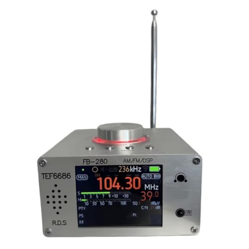 Uxsjakjsd FB-280 Radio FM/Am de Alta Sensibilidad Admite Frecuencias Globales, Batería Incorporada con Control Remoto, Alta Fidelidad