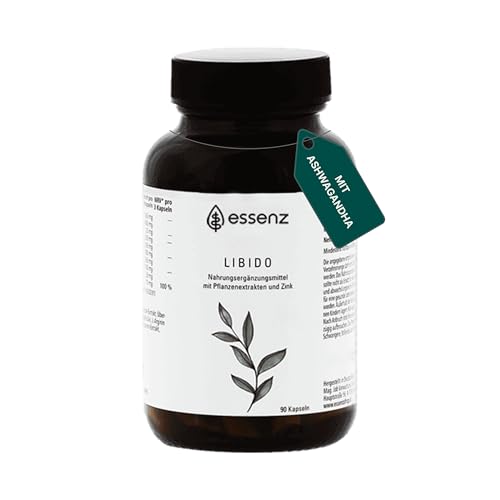 ESSENZ - Libido Kapseln - Libido Kapseln mit Macawurzel-Pulver, Ashwagandhawurzel- & Bockshornkleesamen-Extrakt. Zur Förderung der Vitalität & Leistungsfähigkeit (1)