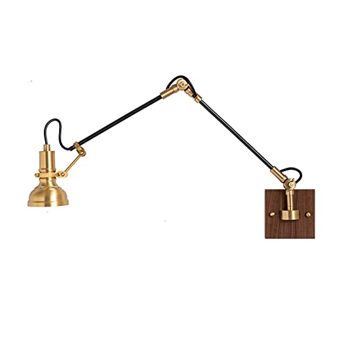 Aioneer Lámpara De Pared Vintage con Base De Madera, Lámpara De Pared Industrial E26/E27, Montaje En Pared para Sala De Estar, Dormitorio, Casa De Campo
