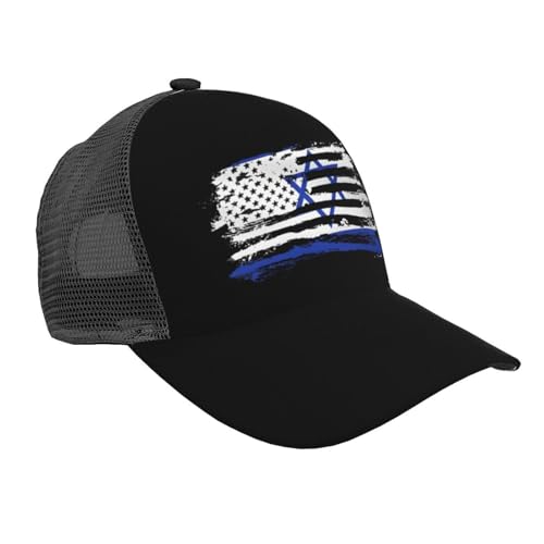 Israel American Flag- Mesh Baseball Cap - Classic Adjustable Peak Cap, Trucker Hat for Men & Women