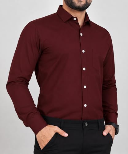 Image of CB-COLEBROOK Men's Casual, Regular Fit, Solid Colour, Lightweight, Button Down, Casual Wear, Shirt with Pocket. Suitable for Office & Casual Use