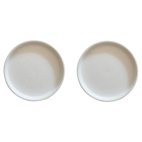 Sersberg 5.5 Inch Round Ceramic Plant Saucer for Succulent Planter Set of 2,White Cover