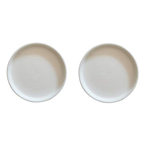 Sersberg 5.5 Inch Round Ceramic Plant Saucer for Succulent Planter Set of 2,White