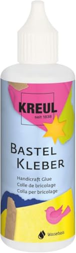 KREUL 49360 - Bastelkleber transparent, 80 ml, auf Wasserbasis, lösungsmittelfrei, für viele verschiedene Materialien