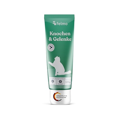 felmo Knochen- & Gelenkpaste für Katzen mit Glucosamin, Chondroitin, MSM und Teufelskralle – Malzpaste in der 100 g Tube, zuckerfrei und in Deutschland aus sorgfältig ausgewählten Zutaten hergestellt