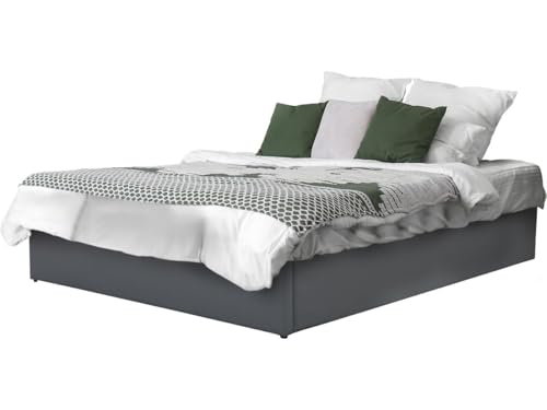 Habitat et Jardin Cama Doble de PVC con Box AVA - 160 x 200 cm - Gris
