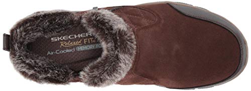 Skechers Womens Easy Going - Girl Crush Quarter Zip Quilted Bootie Ankle Boot, Chocolate, 7.5 Us #TOP4