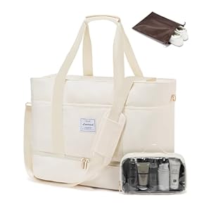 LOVEVOOK Travel Duffle Bag, Weekender Bags for Women with Shoes Compartment, Gym Duffel Bag Carry on Overnight Travel Bags with Toiletry Bag, Tote Hospital Bag for Women Labor Delivery, 3Pcs Set