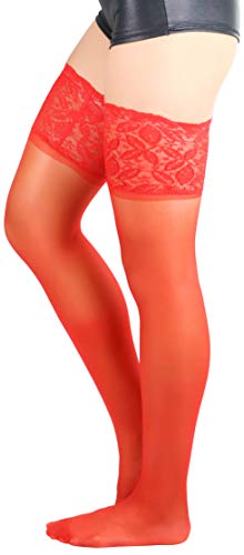Image of ToBeInStyle Women's Thigh Highs With Smooth Silicone Lace