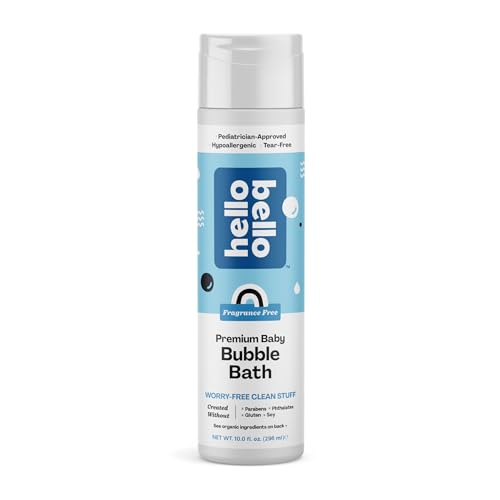 Image of Hello Bello Bubble Bath - Gentle Hypoallergenic Formula for Babies and Kids - Vegan and Cruelty-Free - Fragrance Free - 10 fl oz (Pack of 2)