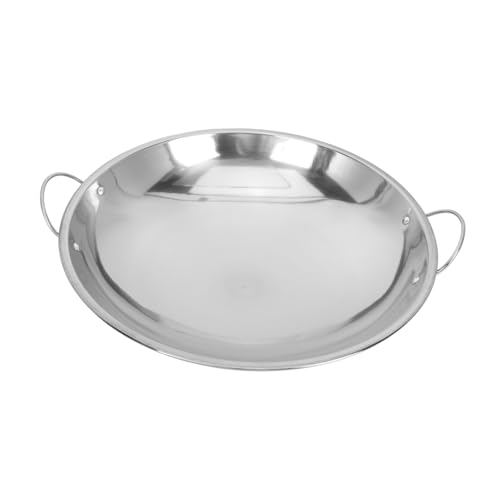 BAZEITFLOW Sartén de Acero Inoxidable con Doble Asa para Cocinar y Recalentar Olla Multifuncional para Cocina Doméstica y Profesional Segura y Resistente