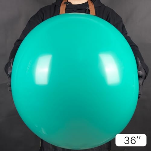Image of PartyWoo Teal Balloons 4pcs 36 Inch Turquoise Dark Teal Latex Balloons for Baby Shower Wedding Anniversary Gender Reveal Graduation Mermaid Birthday Pool Bachelorette Party Decorations Blue-Y69