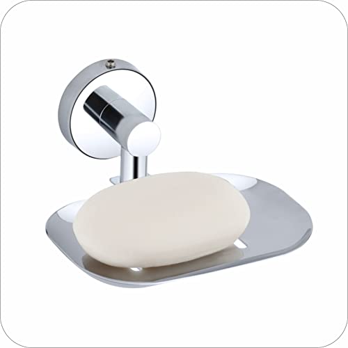 Image of Premium Stainless Steel Wall-Mounted Soap Dish for Bathroom and Kitchen | Rustproof Chrome Finish Soap Holder with Drainage Slots | Elegant Space-Saving Soap Case Stand