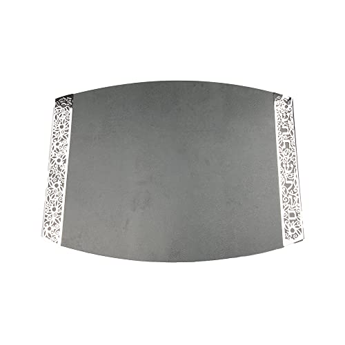 Yair Emanuel Ceramic Challah Bread Cutting Board for Shabbat and Yom Tov | Filigree Accent Decoration | Modern Judiaca Design (Gray CBR-2)