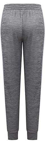 adidas Youth 3-Stripe Fleece Jogger (as1, Alpha, l, Regular, Heather Grey/White)2