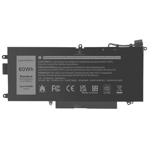 Image of ASUNCELL 60Wh K5XWW Battery for Dell Latitude 5289 7389 7390 2-in-1 Series Notebook L3180 P29S001 P29S002 Laptop 6CYH6 71TG4 725KY J0PGR N18GG, 7.6V 3-Cell (NOT fits for Latitude 7390 Series)