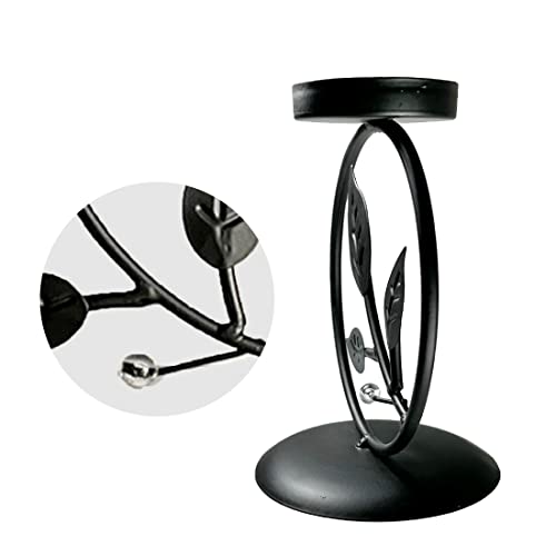 Lily’s Home Votive Tea Light Ring Candle Stands, Including Clear Glass Tealight Holders Steel, Black, Set Of Two #TOP6