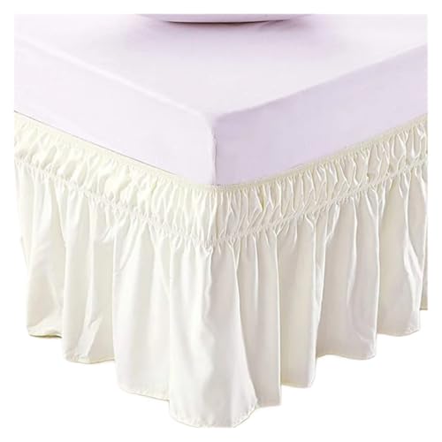 Falda de Cama Falda de Cama Envolvente, Faldas elásticas sin Superficie, tamaño Doble/Completo/Queen/King, decoración del hogar 38cm(Beige,King 78x80x15 Inch)