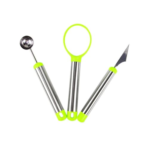 Zerodeko 3pezzi Coltello Per Intaglio Frutta Utensile Per Creare Forme Di Frutta Kit Per Affettare Per Modellare Utensile Per Scavare Forma Di Palla Realizzato in Acciaio Inox Resistente e