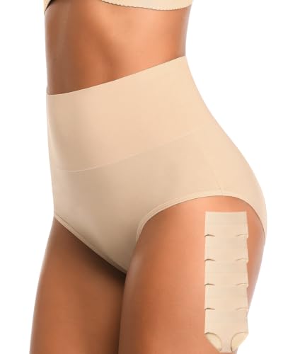 Image of CULAYII Tummy Control Underwear Womens High Waisted Cotton Panties Breathable Full Coverage Postpartum Ladies Briefs
