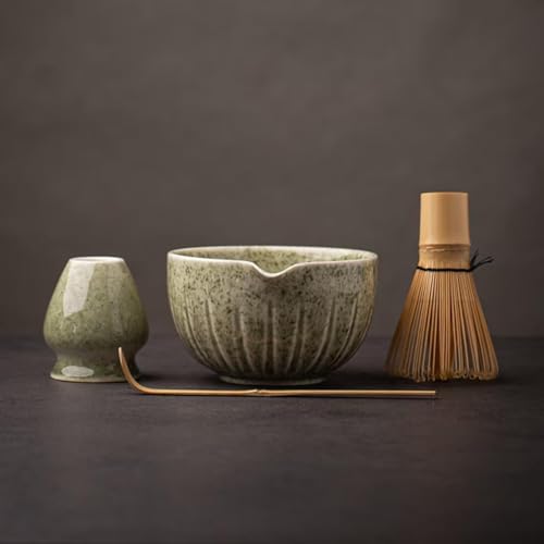 TANG PIN Matcha Set - Match Bowl and Whisk, 15 OZ, Matcha Scoop | Matcha Whisk Stand (Chasen Holder)...