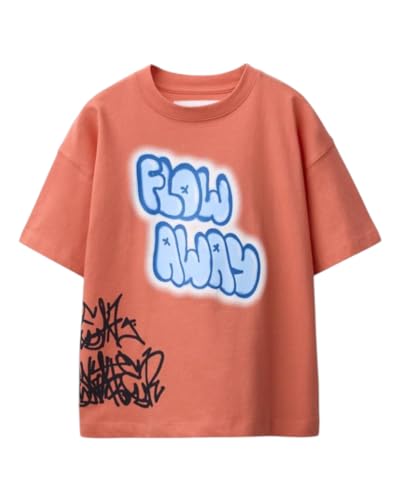 Image of Alan Jones Clothing Boys Oversized Cotton Printed T-Shirt | Round Neck, Short Sleeves, Casual Wear
