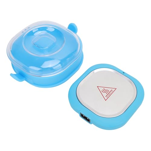 Omquot Calentador de Cera Caliente con Revestimiento de Silicona para una Depilación Rápida - Máquina Calentadora de Cera Portátil para Viajes - Azul